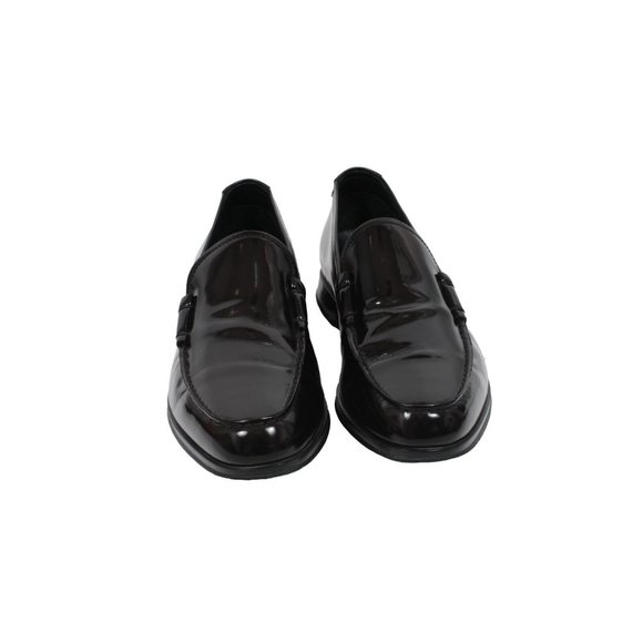 Prada Mens Loafers US 11.5 UK 10.5 Burgundy Leather Slip On Moccasin Rubber Sole - Picture 2 of 11